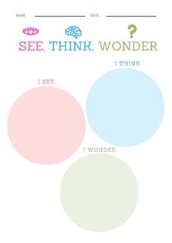 See, Think, Wonder worksheet by Voices of Dyslexia | TpT