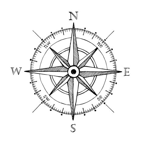 Wheel Art Rose Compass Line Drawing Transparent HQ PNG Download | FreePNGImg