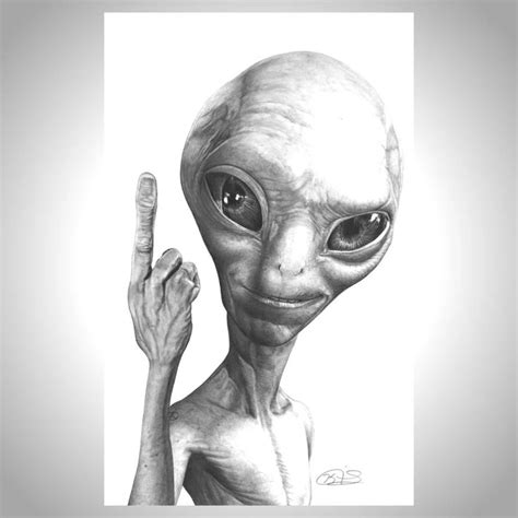 Paul the Alien Pencil Drawing Paul the Movie Fine Art It's Probing Time ...