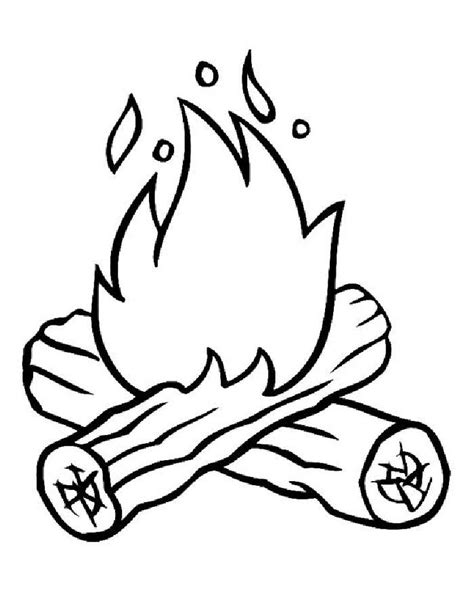 Wood Fire Line Art Coloring Page