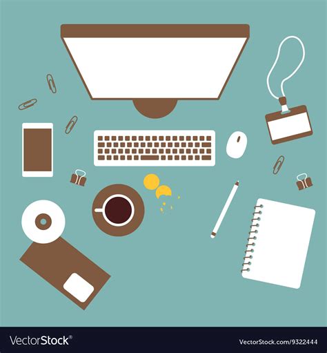 Working table top view Royalty Free Vector Image