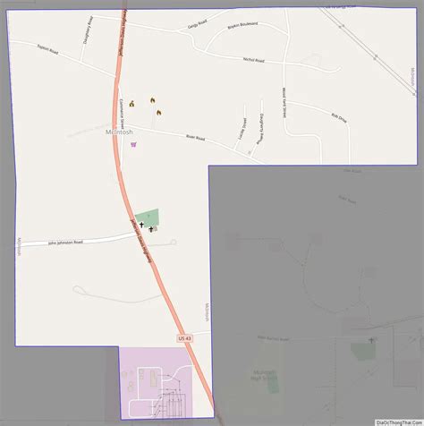 Map of McIntosh town, Alabama