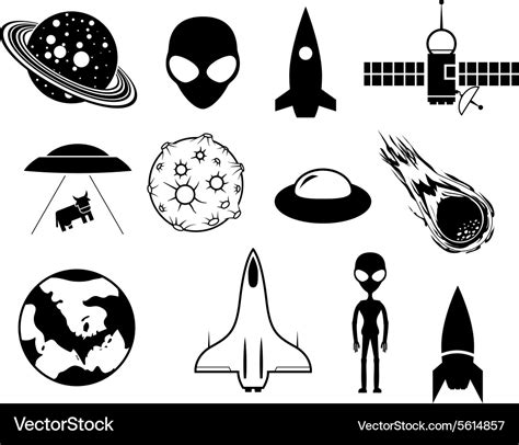 Sci-fi icons Royalty Free Vector Image - VectorStock