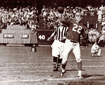 Lions quarterback Bobby Layne gets a pass away in a 1953 game.