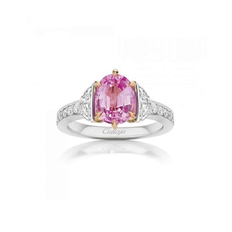 Oval Pink Sapphire Ring with White Diamonds - Fine Jewellery and Argyle Pink Diamond Specialists