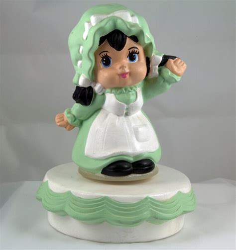 Musical Figurine Holly Hobby Look Mint Green Dress and Bonnet | Etsy