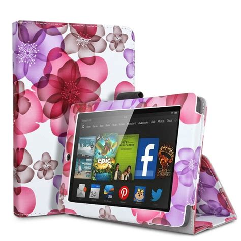 Amazon Kindle Fire HD 7 2014 Case Floral Purple & Pink - Slim Folding ...