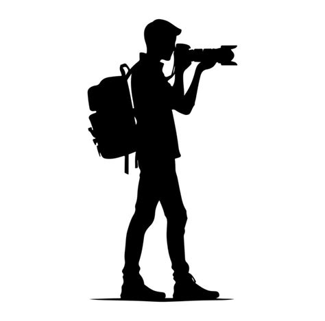 Premium Vector | Photographer man camera silhouette vector