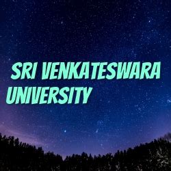 Sri Venkateswara University, Admission, Courses, Fees, 2024-25