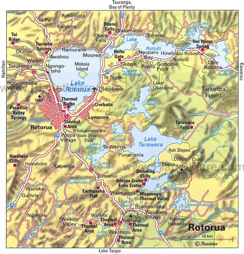 Political Map of Rotorua New Zealand | Political Map of New Zealand