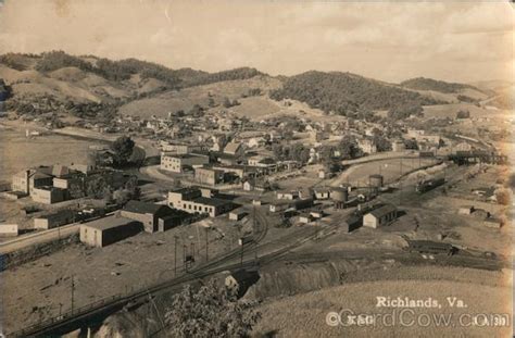 Bird's Eye View of Richlands, Va. Virginia Postcard