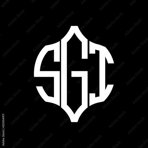 SGI letter logo. SGI best black background vector image. SGI Monogram ...