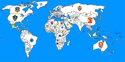 Map of 2014 champions - Logos : soccer