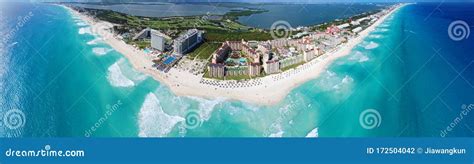 Cancun Beach and Hotel Zone Aerial View, Quintana Roo, Mexico Stock Photo - Image of cultural ...