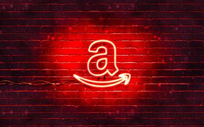 Download wallpapers Amazon red logo, 4k, red neon lights, creative, red ...