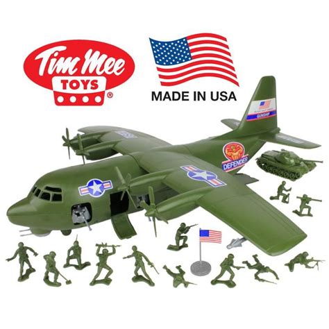 TimMee Plastic Army Men C130 Playset: 27pc Giant Military Airplane - Made in USA | Plastic army ...