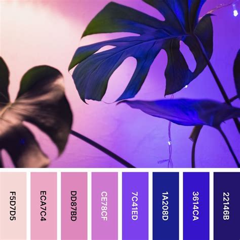 Color Palette with HEX Codes Pink Blue | Color, Color inspiration, Color palette