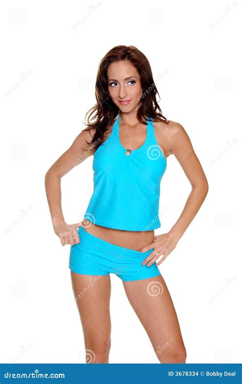 Blue Tankini stock photo. Image of isolated, turquoise - 3678334