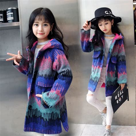 Girls Wool Coats Autumn Girls Clothes Colour Girls Jackets Children ...