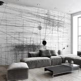 Custom Mural Wallpaper Black White Stripes Lines Abstract | BVM Home