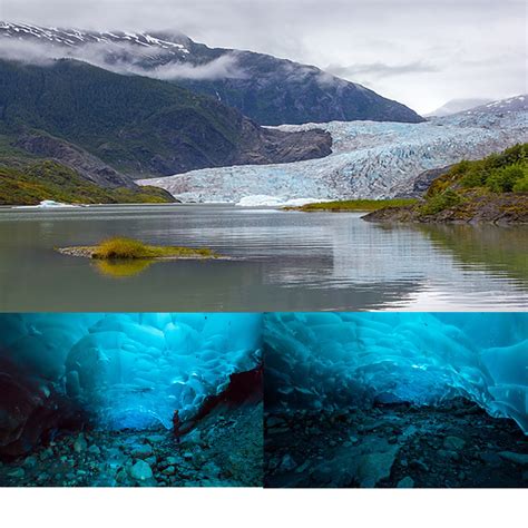 Mendenhall Glacier Caves, Alaska- In Mendenhall Valley of Juneau stands this 12-mile glacier ...