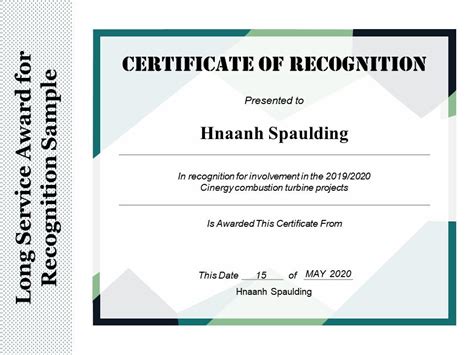 Long Service Award For Recognition Sample | Presentation Graphics | Presentation PowerPoint ...