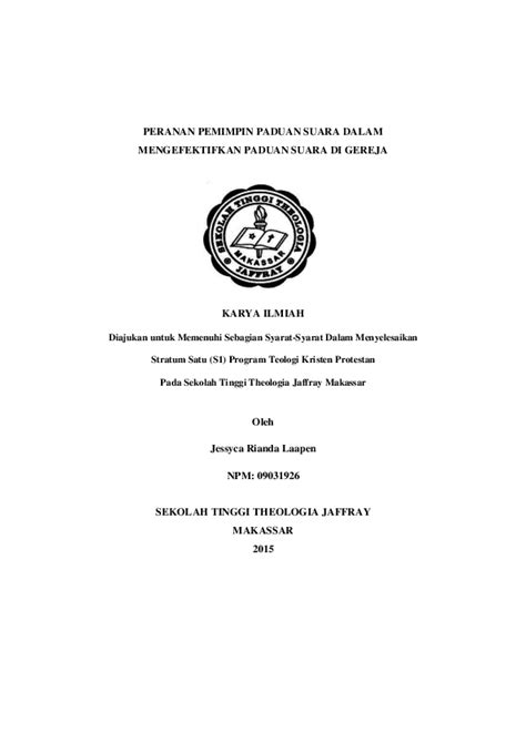 (PDF) Peranan Pemimpin Paduan Suara Dalam Mengefektifkan Paduan Suara ...