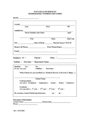 Demographic Information Form - Fill Online, Printable, Fillable, Blank | pdfFiller