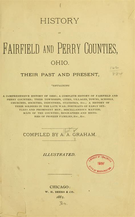 History of Fairfield and Perry counties, Ohio. Their past and present ...