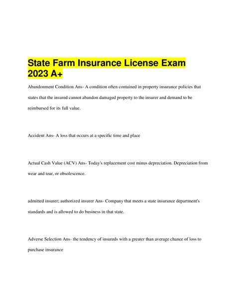 State Farm Insurance License Exam 2023 Update - Browsegrades