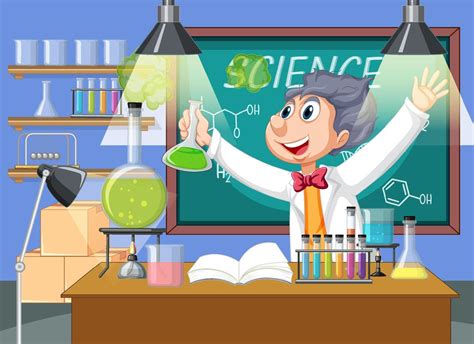 Funny scientist experiment in laboratory 7142610 Vector Art at Vecteezy