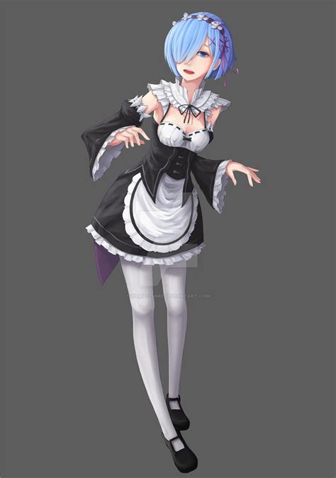 Rem Re-Zero Fan Art Full by Karu-Izumi2 on DeviantArt