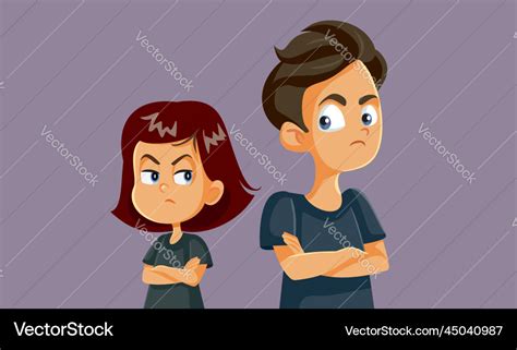 Big brother fighting with his sister cartoon Vector Image