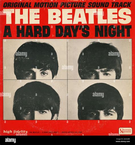 A Hard Day's Night The Beatles - Vintage vinyl album cover Stock Photo - Alamy