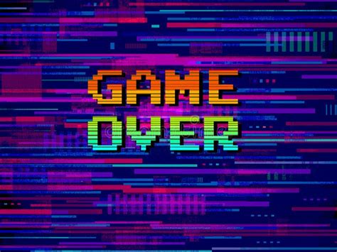 Game Over Screen Vintage Video Game Stock Illustration - Illustration of computer, glitch: 196107214