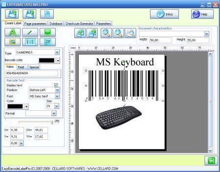 EASYBARCODELABELPRO 1.45 - Barcode label design software