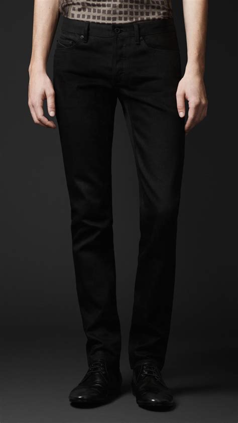 Lyst - Burberry Prorsum Skinny Fit Raw Denim Jeans in Black for Men