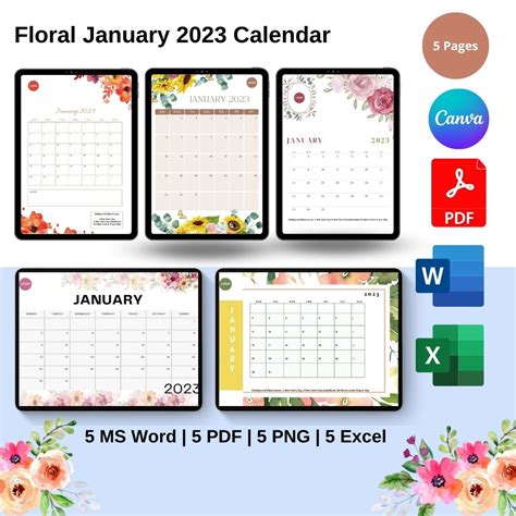 Microsoft Word Yearly Calendar Template 2023 - Print Calendar 2023