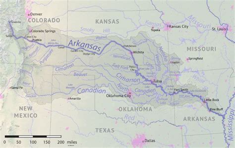 Arkansas river basin map - Arkansas (rivière) — Wikipédia | Tribus ...