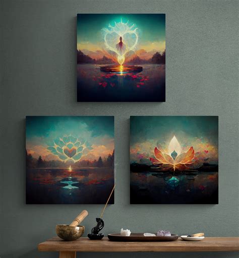 Meditation Printable Wall Art, Set of 3, Digital Download Wall Art, Meditation, Mindful, Healing ...