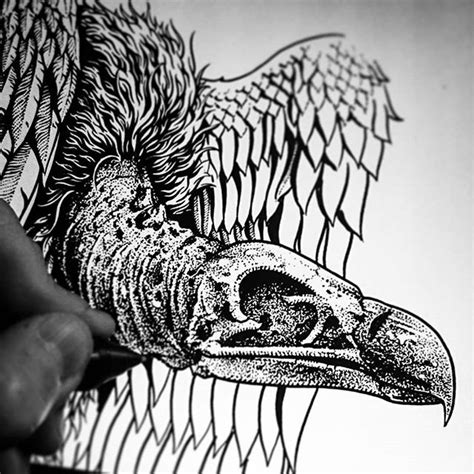 Drawing a turkey today #art #artwork #drawing #skull #vulture #buzzard #graphic #design #bird # ...