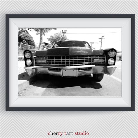 Vintage Retro Car Cadillac in Black & White Fine Art Print Digital ...