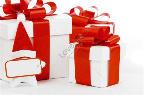 White Gift Boxes Decorated With Red Ribbons Picture And HD Photos ...