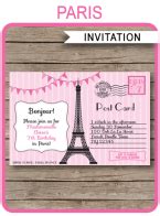 Paris Party Favor Tags Template | Printable Birthday Party Thank You Tags