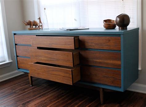 Mid-Century Modern Dresser Blue- On Hold | Mid century modern bedroom furniture, Painted bedroom ...