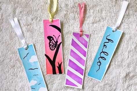 4 Easy DIY Watercolor Bookmark Ideas | Pumpkin Emily