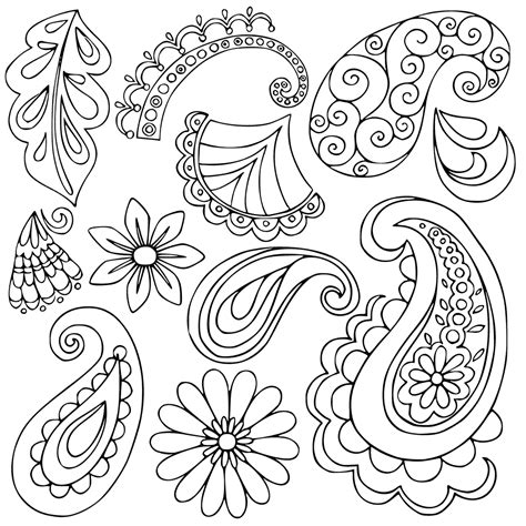 ️Easy Paisley Coloring Pages Free Download| Goodimg.co