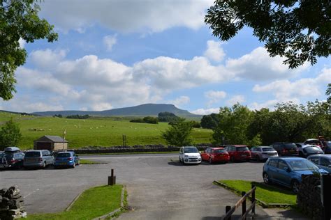 Climbing Pen-y-ghent from Horton-in-Ribblesdale cafe Crown Inn pubs walks station Pennine Way ...