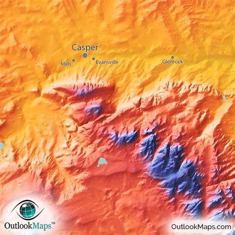 Wyoming Topography Map | Colorful Mountains & Terrain