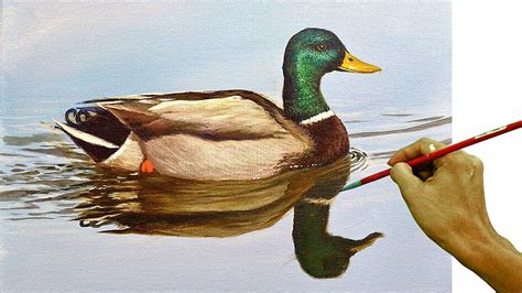 Acrylic Painting in Time-lapse / Realistic Wild Duck / JMLisondra - YouTube